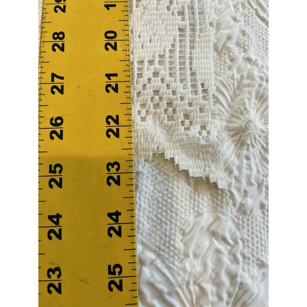 Kitchen‎ Window Valance Fabric Knit Lace Country vtg White 8 yards x 23